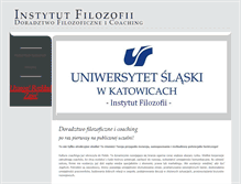 Tablet Screenshot of filozofia-coaching.us.edu.pl