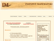 Tablet Screenshot of math.us.edu.pl